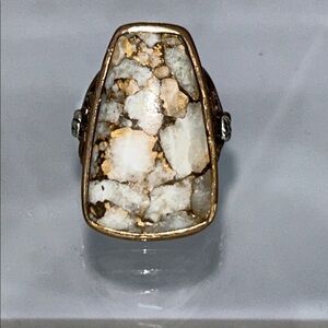 Studio Barse Genuine Coral & Lapis Gemstone Designer Ring